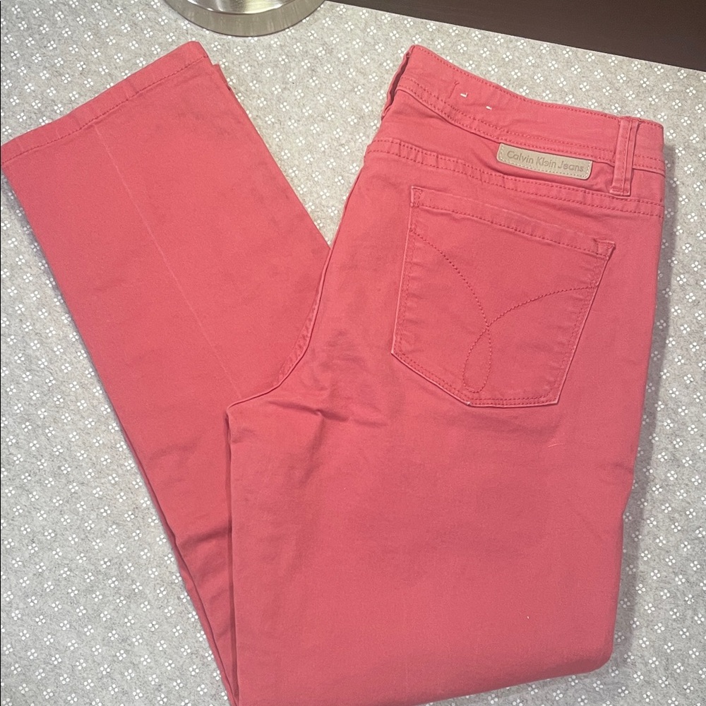 Calvin Klein Women's Pink Straight Leg Jeans